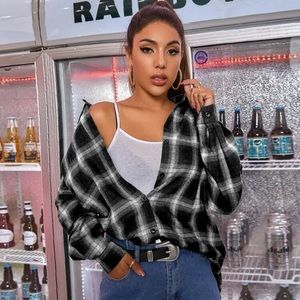 Oversized Plaid Button Down